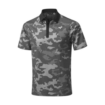 Camisa Polo Mizuno Camo Shirt Hombre - Negros - Chile M273PWKHTU